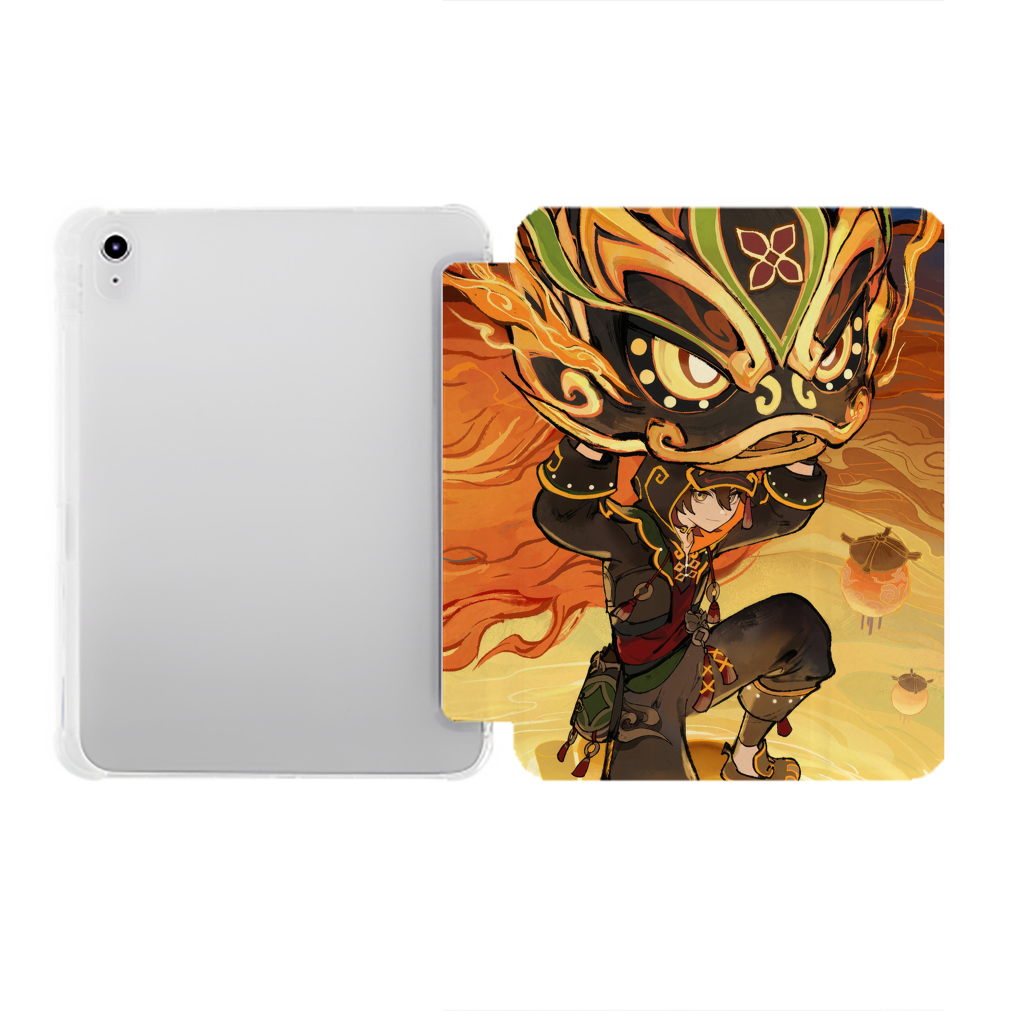 げんし神 genshin IPad ケース ペン収納付き 三つ折りスタンド PUレザー×シリコン 対応機種9.5/10.5/10.9インチ